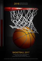 Basketball Poster Advertising Vector Illustration