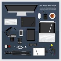 Creative and  Graphic Design Tool Workspace isolated vector illustration