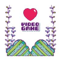 Pixelated videogame scenery vector