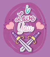 I love you card vector