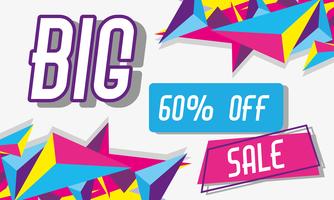 Big sale poster memphis tyle vector