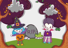 Halloween cute cartoons vector