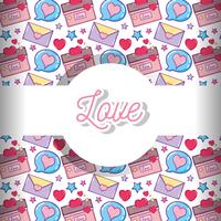 Love and hearts pattern background vector