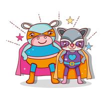 Superhero animals cartoons vector