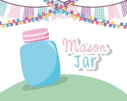 Mason jar party drawing vector