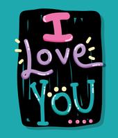 I love you card vector