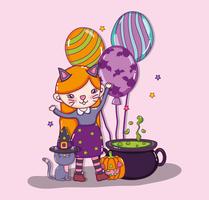 Halloween cute cartoons vector