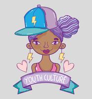 Youth culture millenial woman cartoon vector