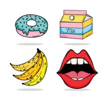 Set of pop art cartoons vector