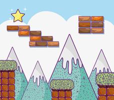 Retro videogame scenery vector