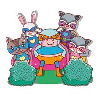 Superhero animals cartoons vector