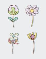 Set of flowers vector