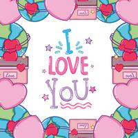 I love you card vector