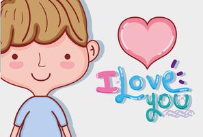 I love you card vector