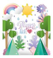 Paper art cartoons vector