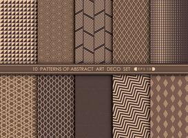 Abstract art deco pattern set background.  vector