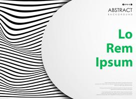 Abatract black and white wavy pattern stripe lines with white space.  vector