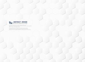 Abstract hexagon pattern technology 3d white and gray background. illustration vector eps10 