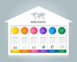 Diseño infográfico concepto de negocio con 6 opciones. vector