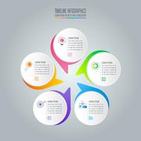 Diseño infográfico concepto de negocio con 5 opciones. vector