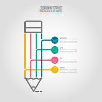 Plantilla de infografías de educación opción de 4 pasos. Vector de diseño infográfico línea de tiempo.