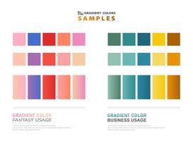 Abstract color theme gradient samples for usage.  vector