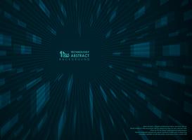 Fondo azul de la perspectiva futurista abstracta de la tecnología geométrico. vector