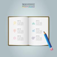 Education infographics template 6 step option. Timeline infographic design vector. vector