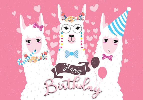 Happy Birthday Animals Vector