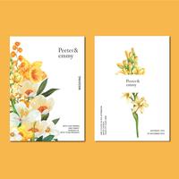 Tarjeta de invitación de primavera con flores de arce y hojas. frescura botánica, tarjeta de agradecimiento, diseño de ilustración de vector de día de madre flor acuarela