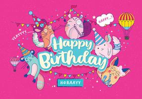 Happy Birthday Animals Vol 4 Vector