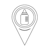 Map Pointer baby milk bottle icon vector