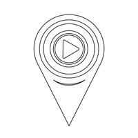 Map Pointer Play Icon vector