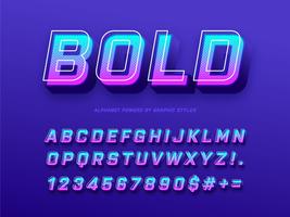 Modern 3D Bold Alphabet Vector