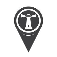 Map Pointer Lighthouse Icon vector