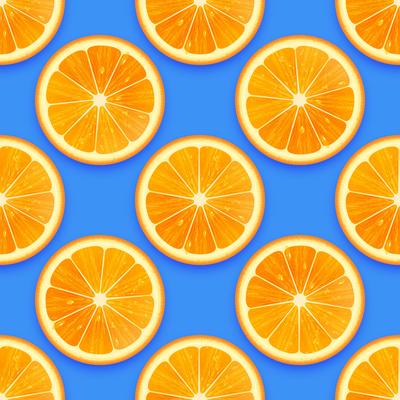 Fresh Orange Seamless Pattern Vector Background