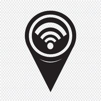 Icono de Wifi del puntero del mapa vector