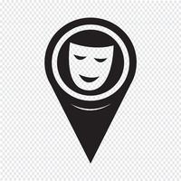 Map Pointer Theatrical Masks Icon vector