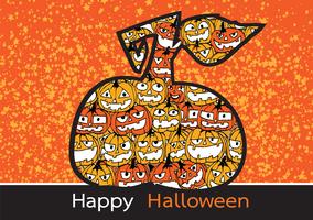 Halloween card with pumpkin vector