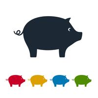 Pig silhouettes vector icons