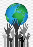 Hand Holding World and globe hands idea vector