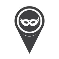 Map Pointer Carnival Mask Icon vector