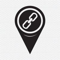 Map Pointer Link Icon vector