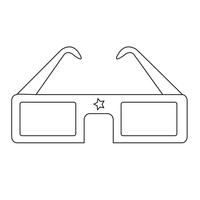 3D cinema glasses vector