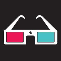 3D cinema glasses vector