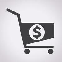 dollar shopping cart icon vector