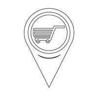 Map Pointer Shopping Cart Icon vector