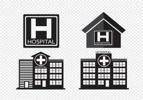 Diseño de icono de edificio de hospital en la ilustración vector