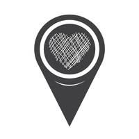 Map Pointer Heart Icon vector