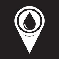 Icono de gota de agua de puntero de mapa vector